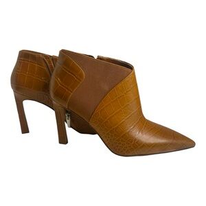 Vince Camuto Sindarah Booties | Tan Side Zip Ankle Boots | High Heel